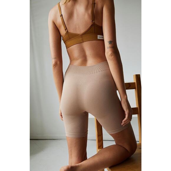 FREE PEOPLE INTIMATELY High Waisted Seamless Rib Bike Shorts Made in USA XS/S - Picture 2 of 7